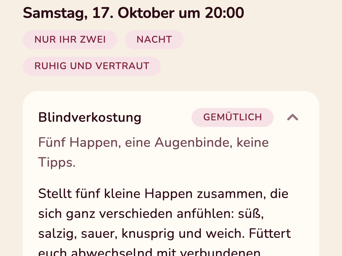 Für ein Date ausgesuchte Ideen in Spice My Date