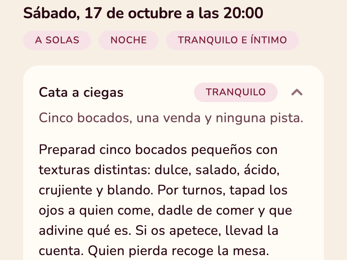 Ideas elegidas para una cita en Spice My Date